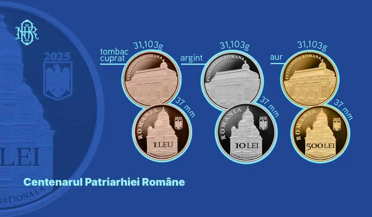 BNR lansează monede din aur și argint pentru Centenarul Patriarhiei: Cât costă și unde se găsesc