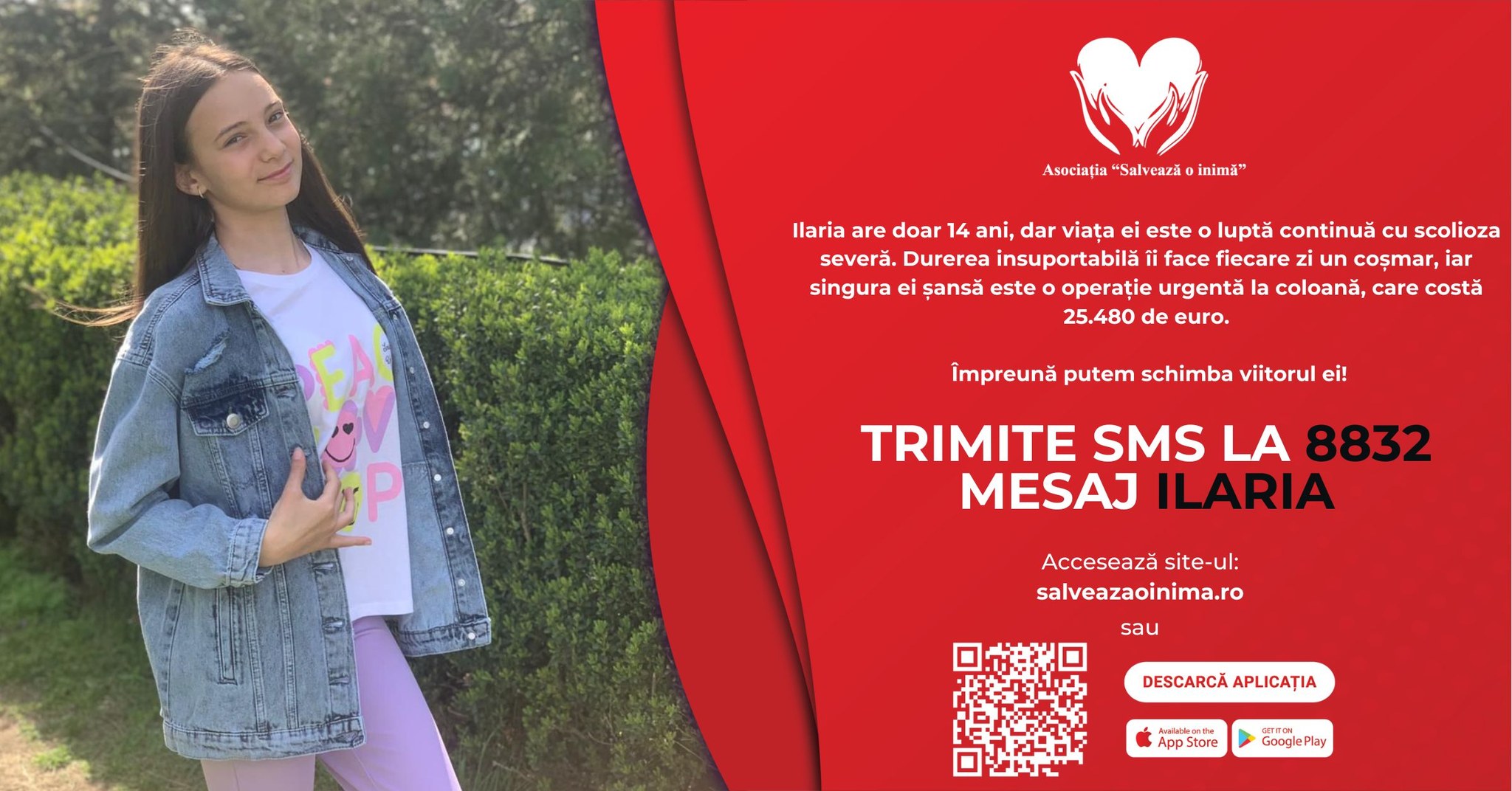 Donează online pentru Ilaria, o fată de 14 ani cu o viață plină de durere