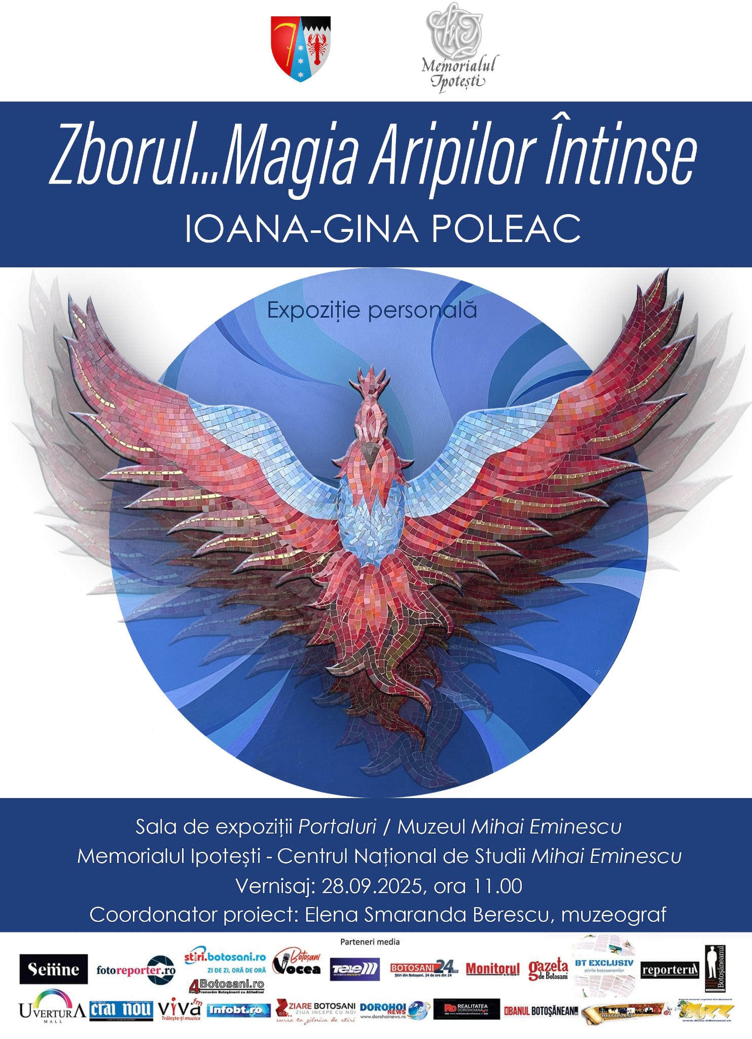 Magia aripilor la Memorialul Ipotești: Expoziție inedită semnată de o artistă botoșăneană