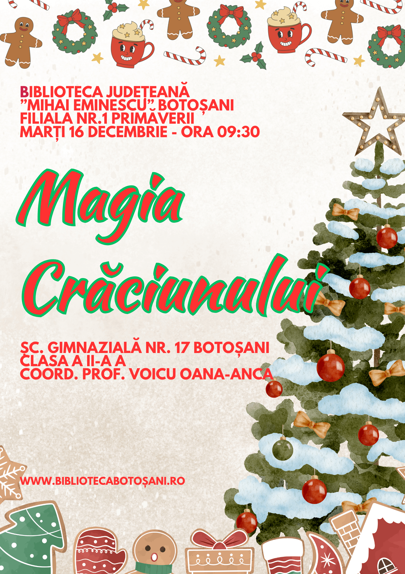 Magia Crăciunului prinde viață la Biblioteca Județeană Botoșani: activități speciale pentru copii