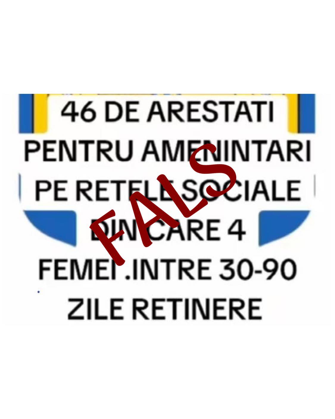 Postări înșelătoare despre „arestări în masă”: Poliția Română lămurește situația 