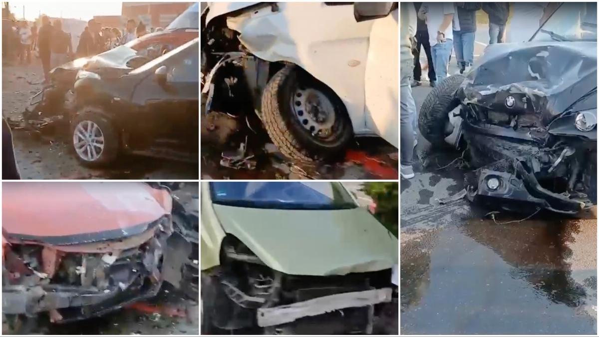 accident cu 11 masini.