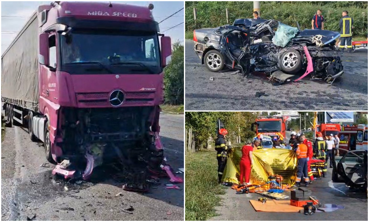 Un tată și fiul lui au murit în mașina zdrobită de TIR: Bărbatul își ducea copilul la școală  