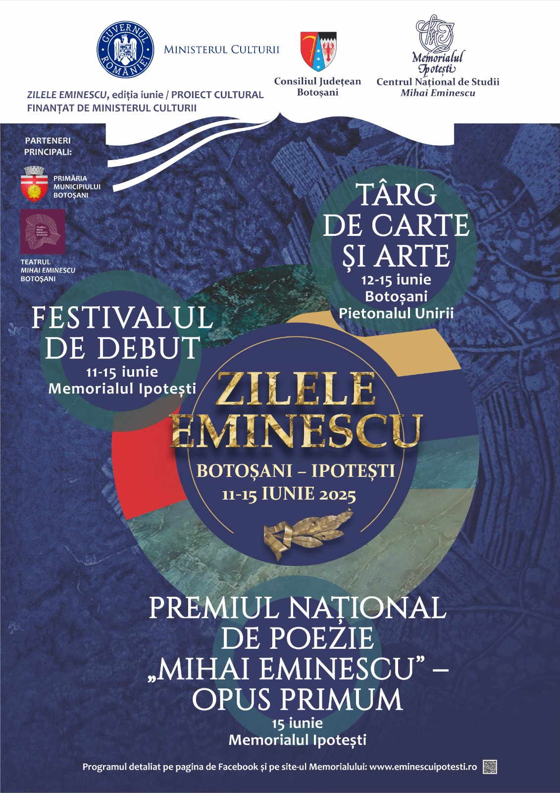 Numeroase și variate lecturi poetice în cadrul Zilelor Eminescu - PROGRAMUL evenimentelor