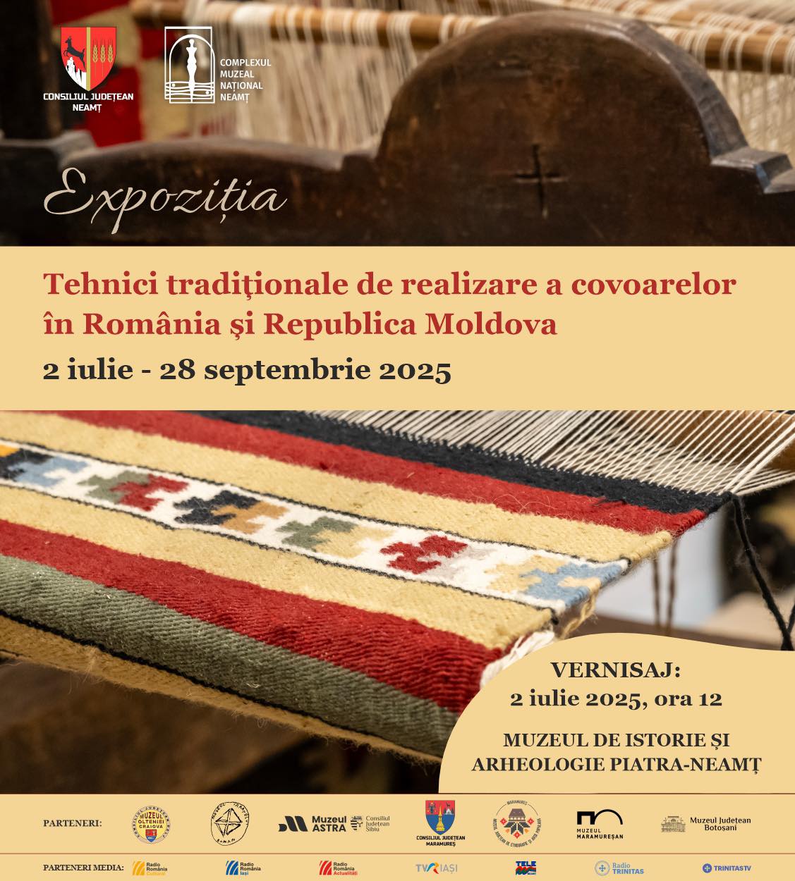 Muzeul Județean Botoșani participă la expoziția „Tehnici tradiționale de realizare a scoarțelor” la Piatra-Neamț