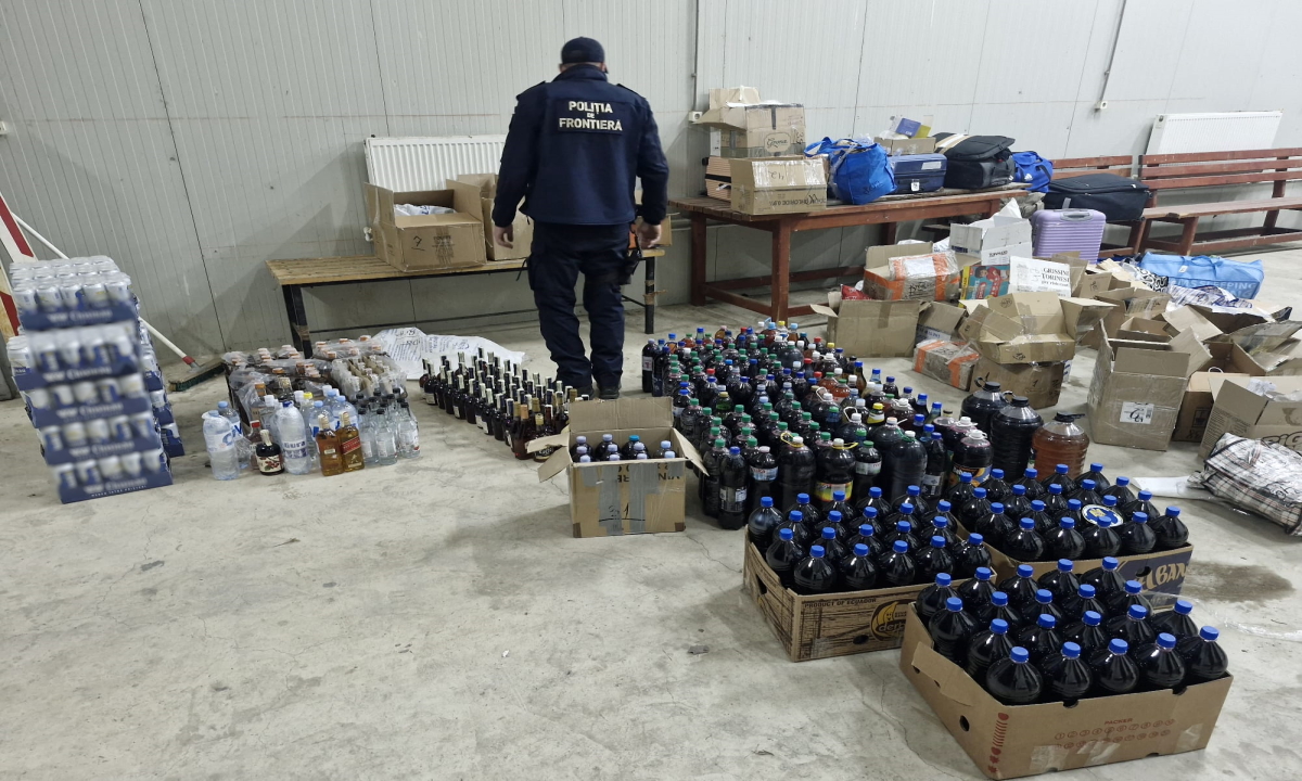 Captură de proporții la graniță: Sute de litri de alcool, descoperiți la Stânca