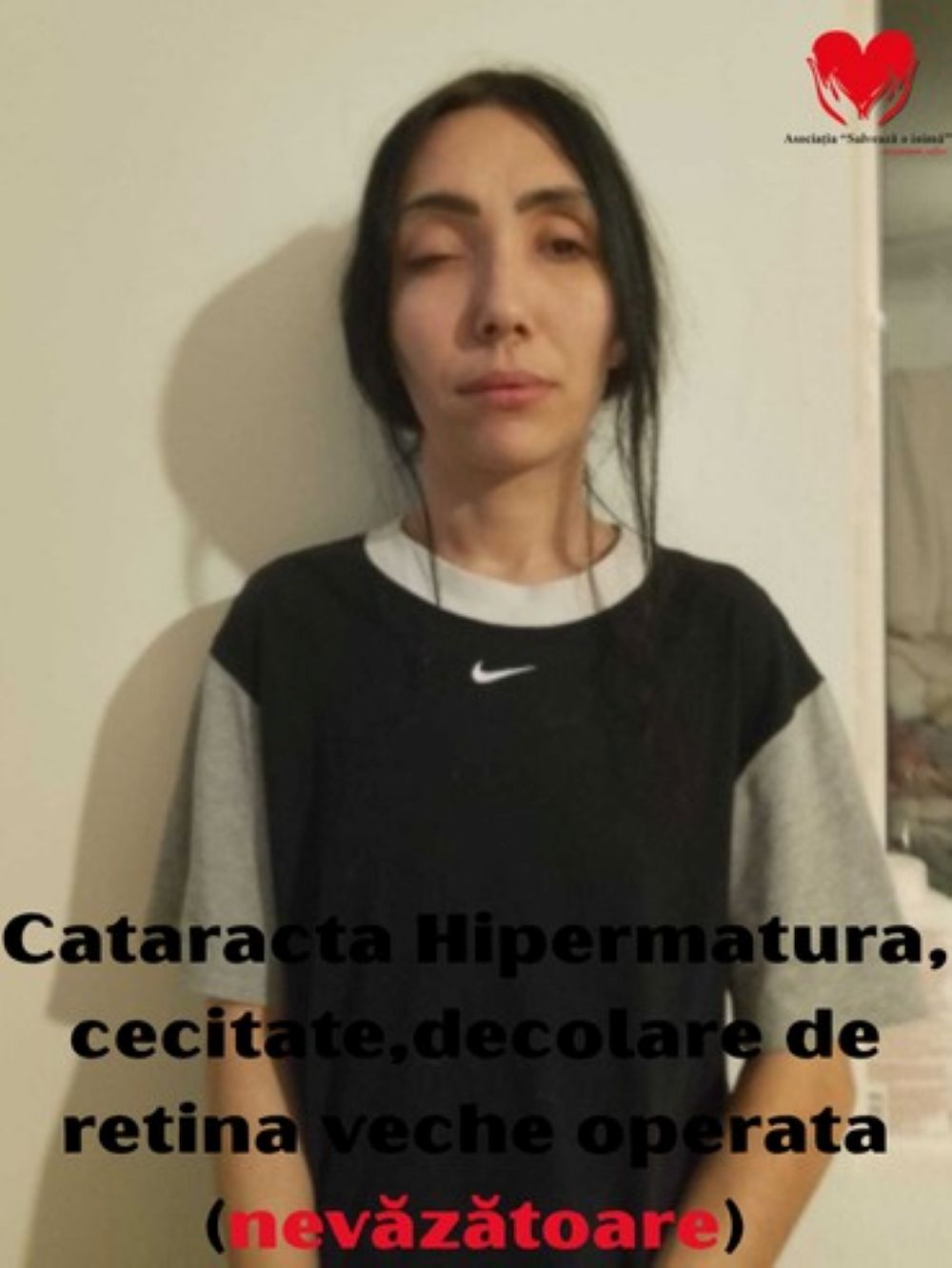 O tânără, mamă a trei copii, a orbit după un accident: Vă rog să o ajutați să vadă din nou