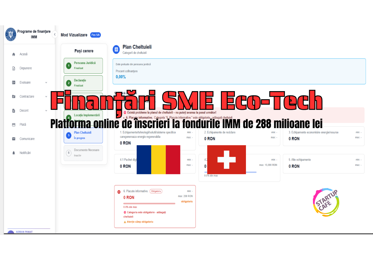 FOTO. Platforma online pentru fondurile elvețiene SME Eco-Tech, prezentată. Buget de 288 milioane lei