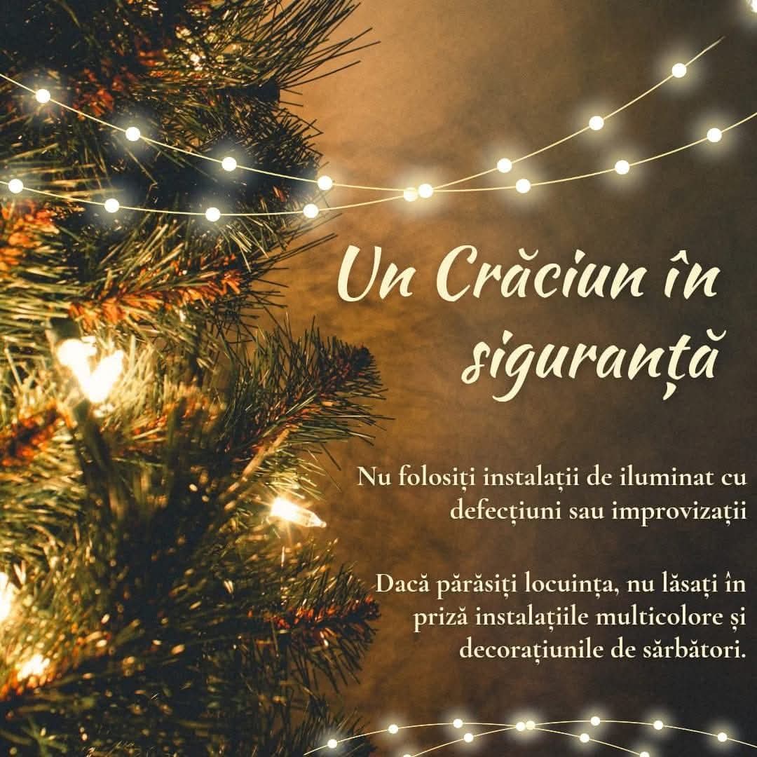 Pompierii, mesaj pentru botoșănenii care împodobesc bradul 