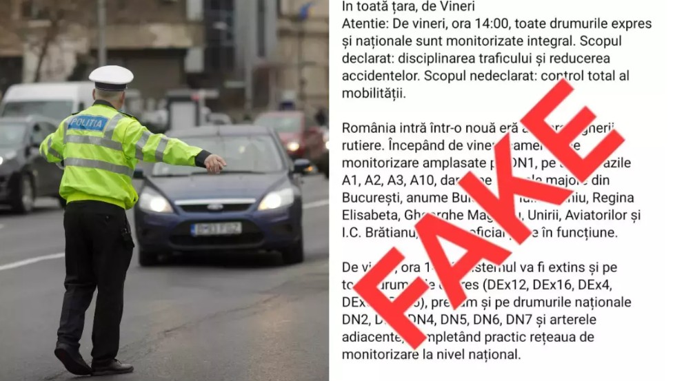 Noul sistem pentru siguranța rutieră a devenit subiect de fake news! MAI: Nu e vorba de Big Brother