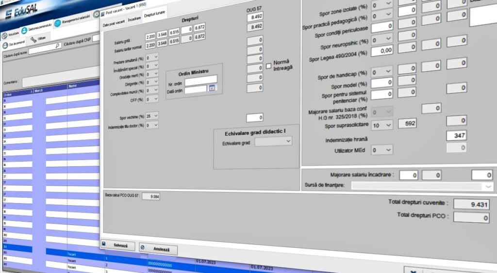 Aplicația de salarizare a personalului din Învățământ a fost actualizată: Modificări la indemnizația de hrană