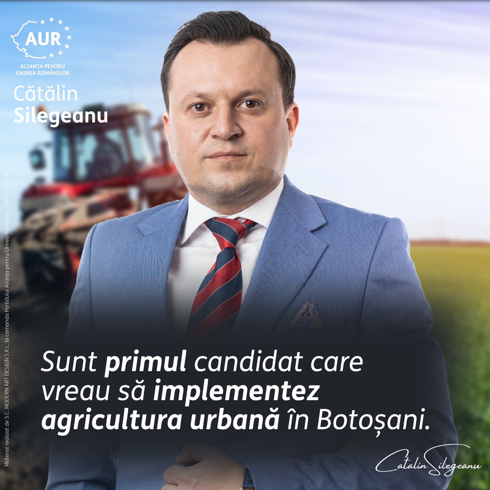 Cătălin Silegeanu este primul candidat care vrea să implementeze agricultura urbană în Botoșani