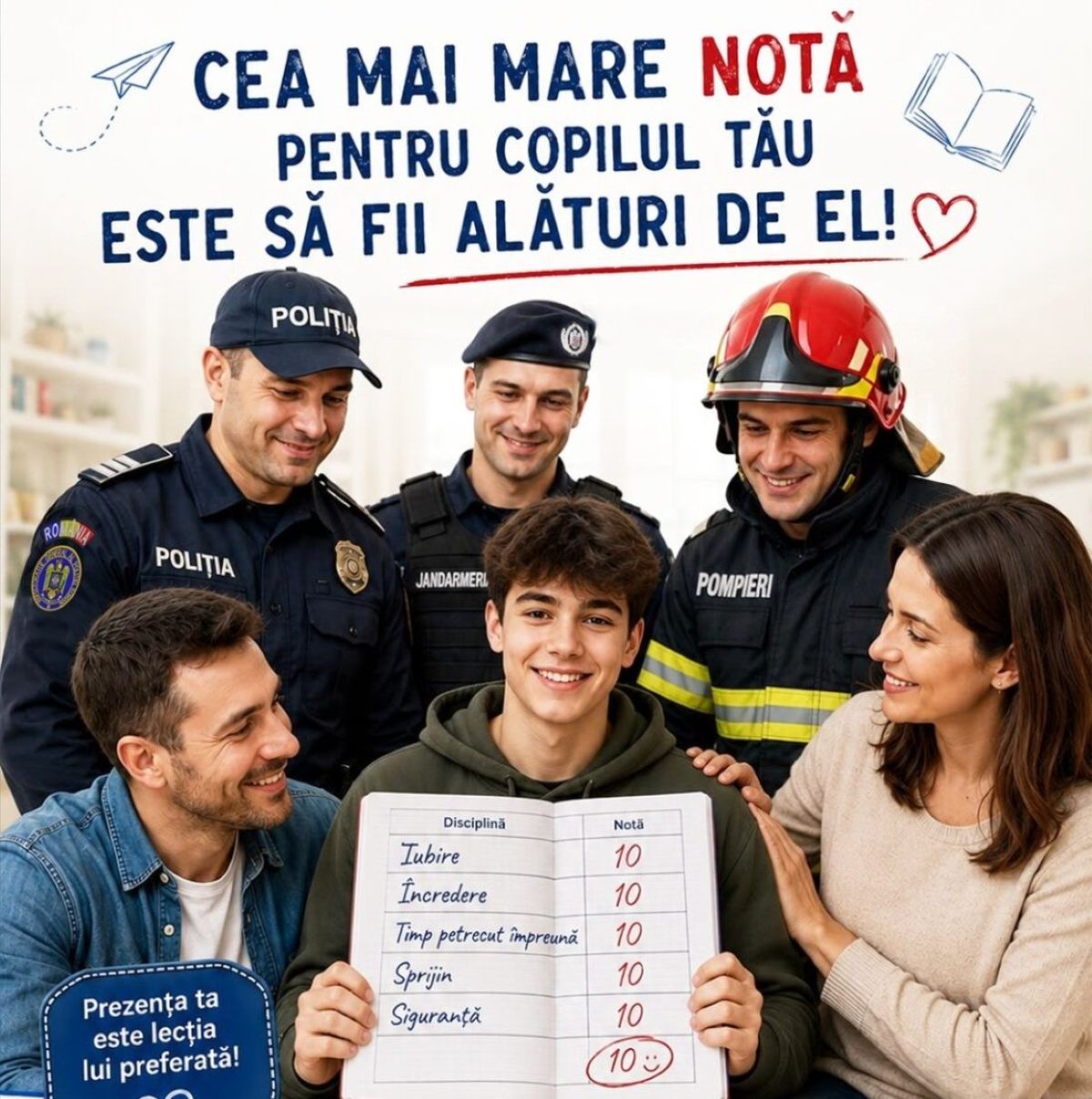 cea mai mare nota pentru copilul tau este sa fii alaturi de el.j