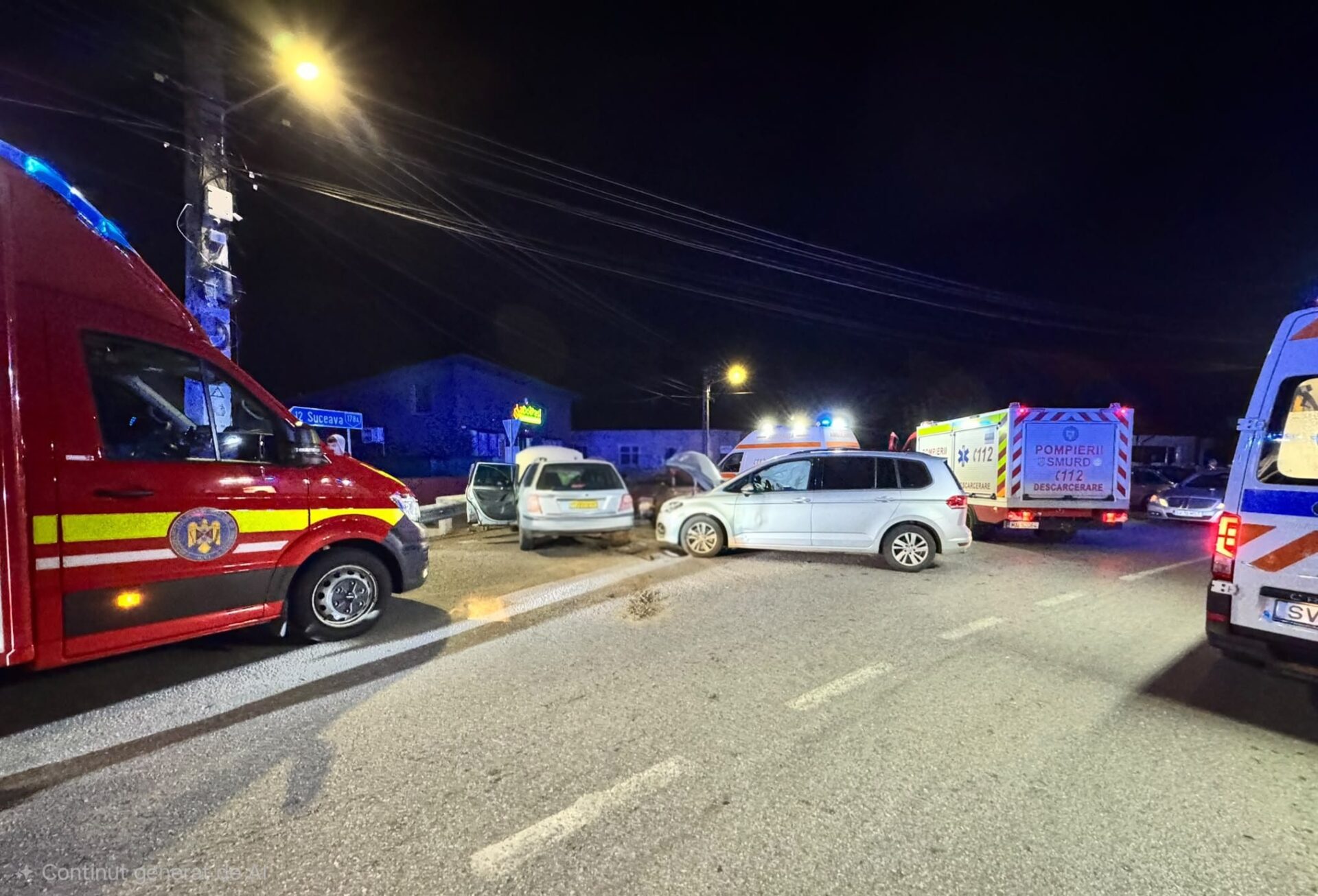 Cinci persoane, între care trei copii, duse la spital după un accident la Costâna