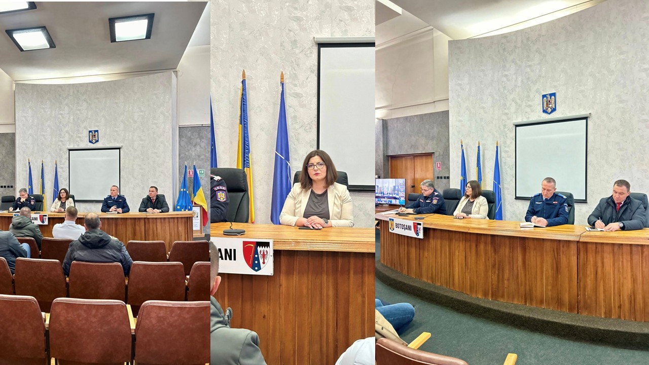 Comandament de iarnă și la Botoșani, prefectul, drumarii și șefii MAI în ședință cu Bucureștiul 