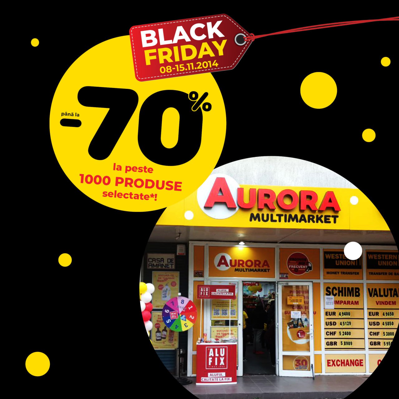 Black Friday cu până la -70% la peste 1000 produse în Aurora Multimarket!