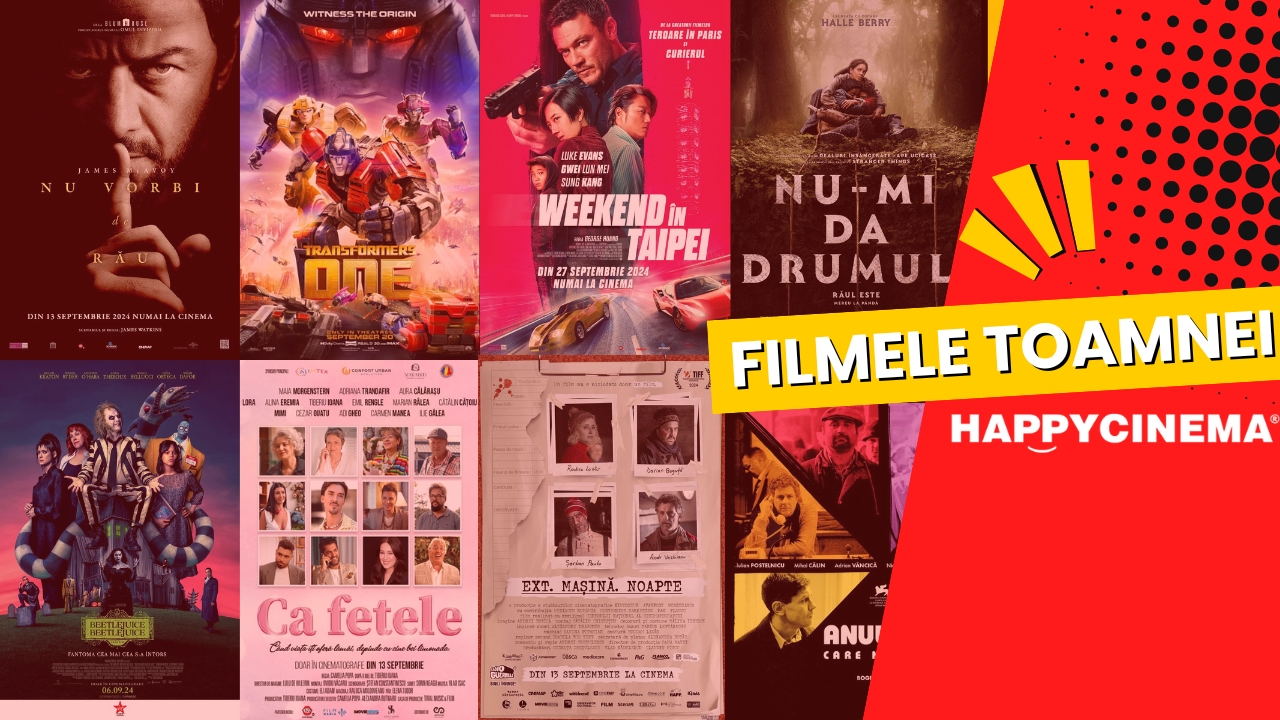 Filmele lunii septembrie la Happy Cinema: drame emoționante, comedii savuroase și blockbustere spectaculoase pentru toată familia!