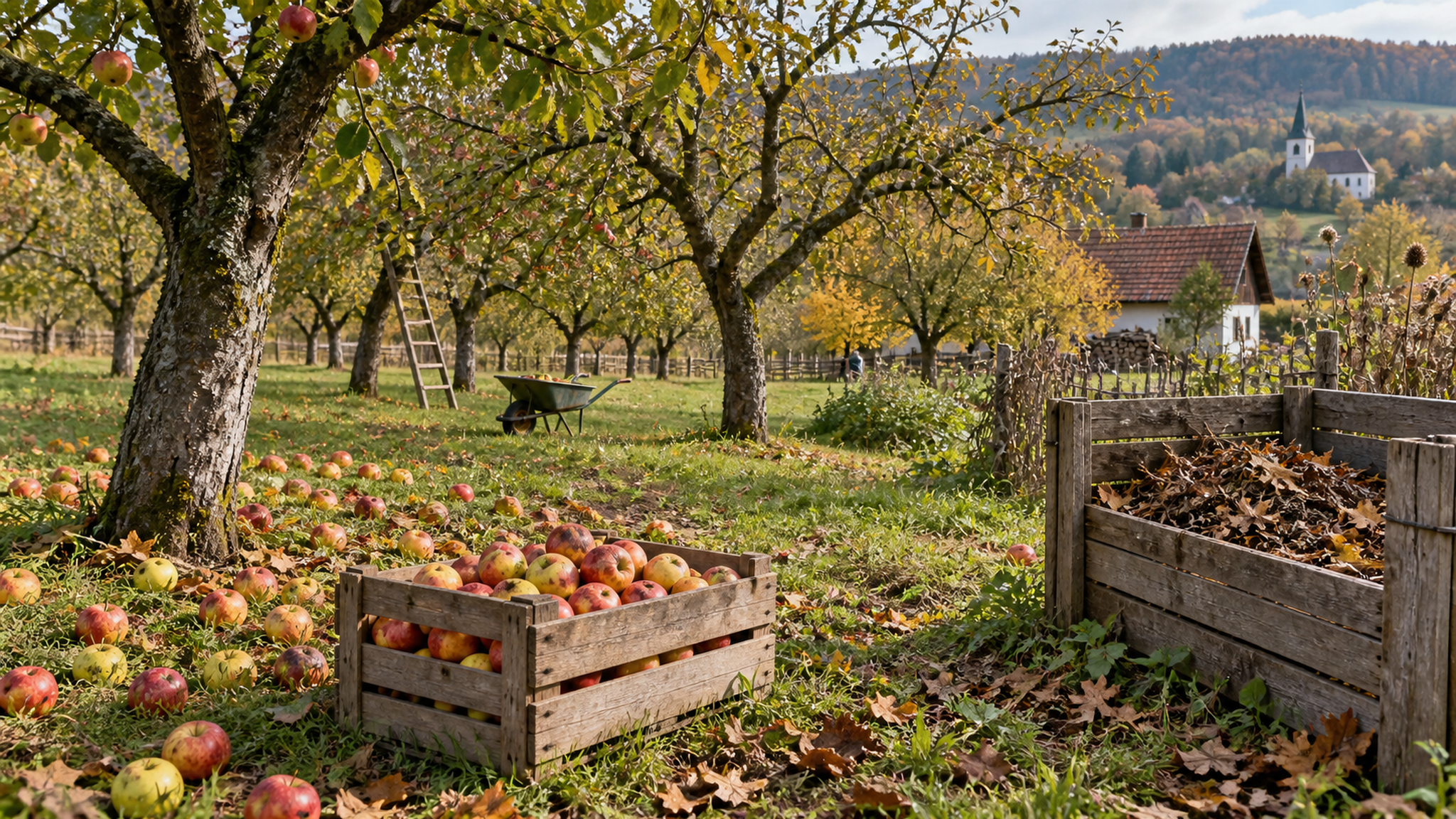 Fructele căzute din livadă: ce strângi înainte de iarnă și ce nu pui în compost