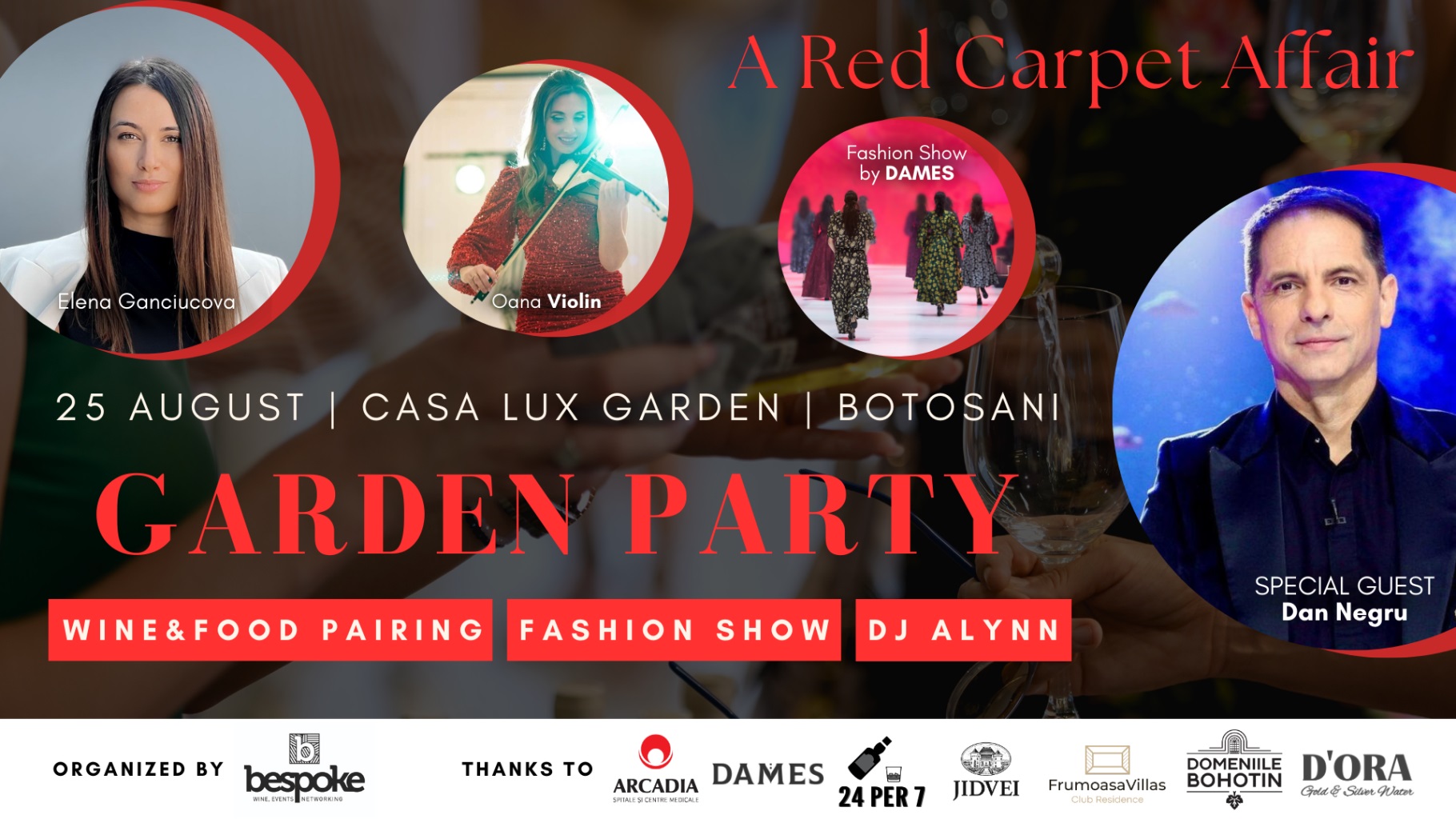 Moment artistic cu Oana Violin, fashion show și multe premii anunțate pentru Garden Party by Bespoke Events &nbsp;”A Red Carpet Affair” – VIDEO&nbsp;