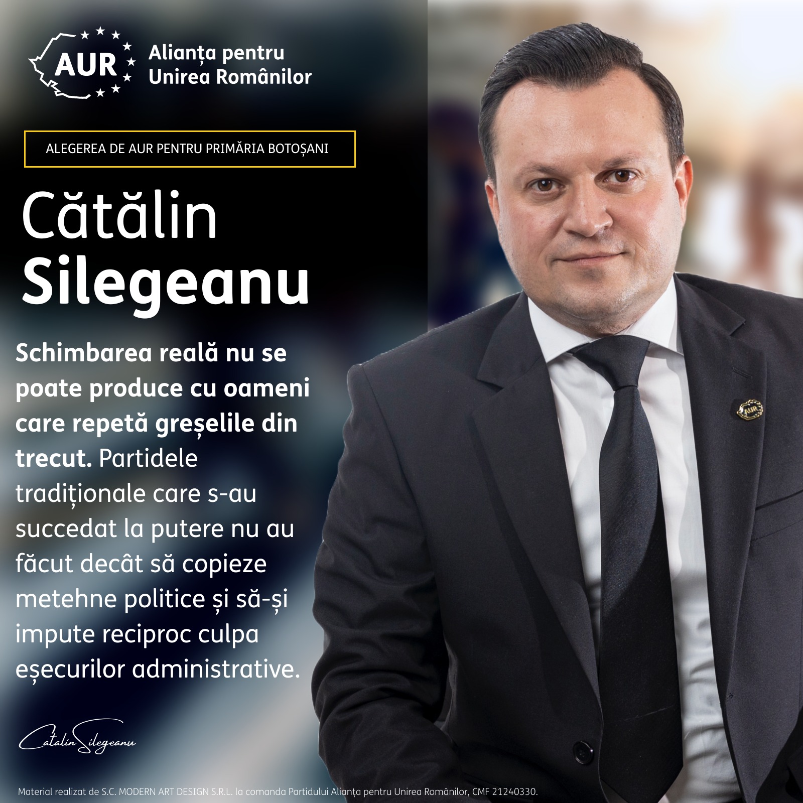 Cătălin Silegeanu: Schimbarea reală nu se poate produce cu oameni care repetă greșelile din trecut