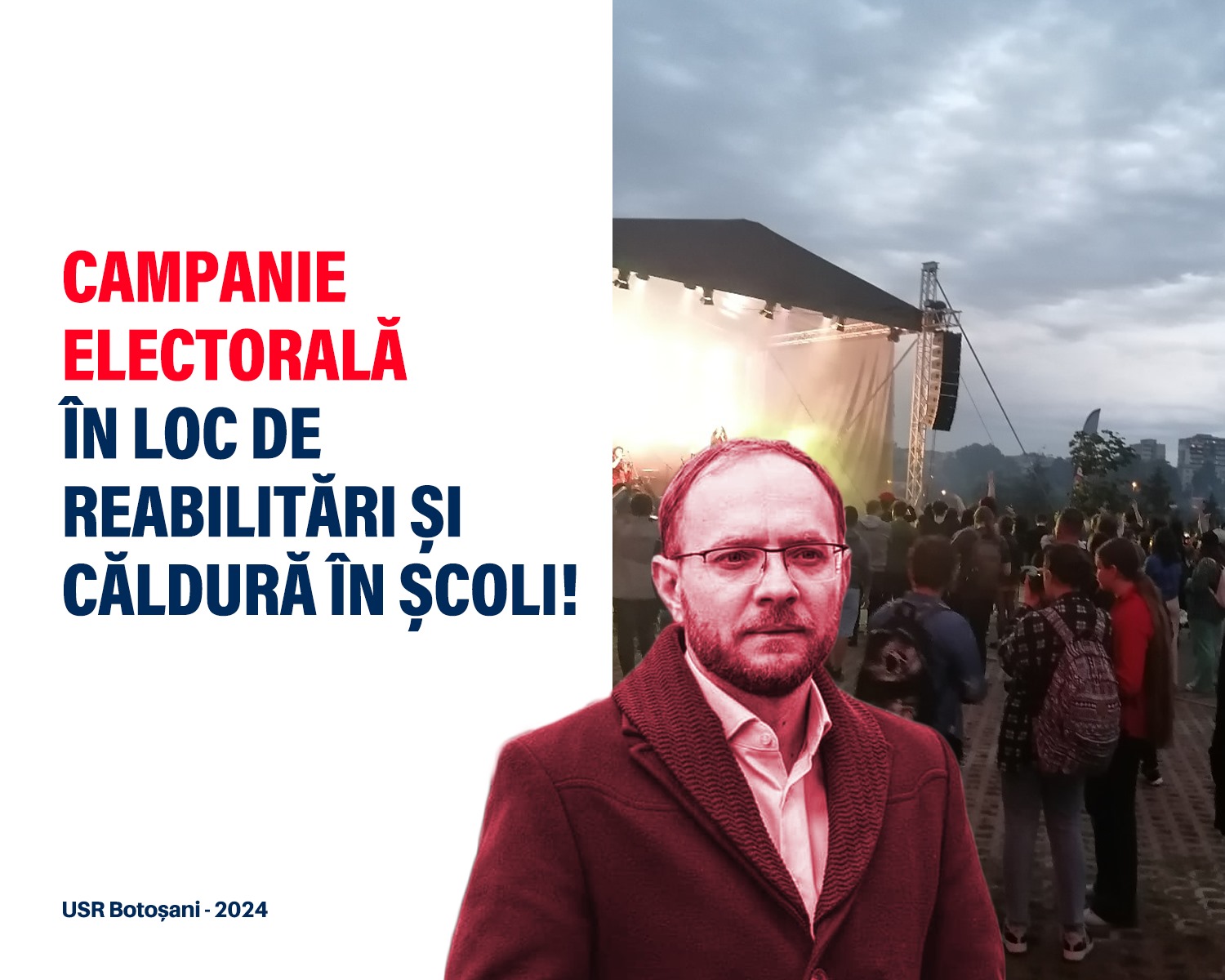 USR Botoșani: Bani de reabilitări stradale și căldură în școli, la un pas de a fi dați de primarul Andrei pe campania sa electorală