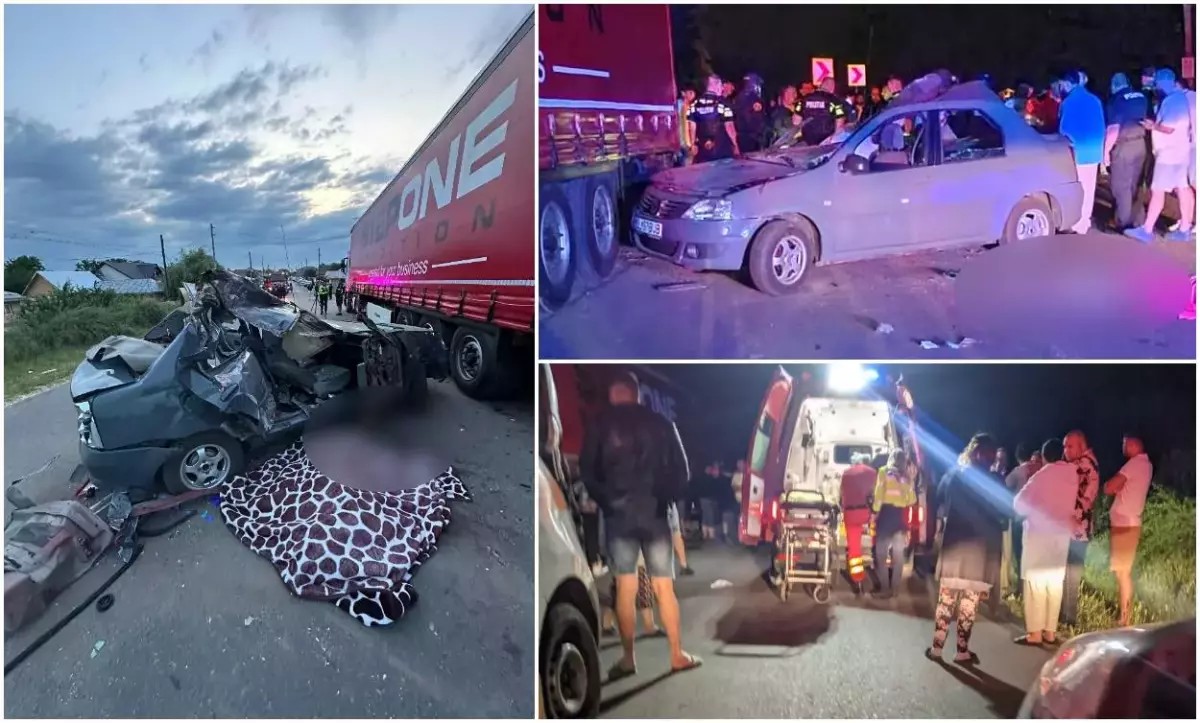 O fată și un băiat au murit într-o mașină zdrobită de un tir, tânărul vinovat de accident a FUGIT