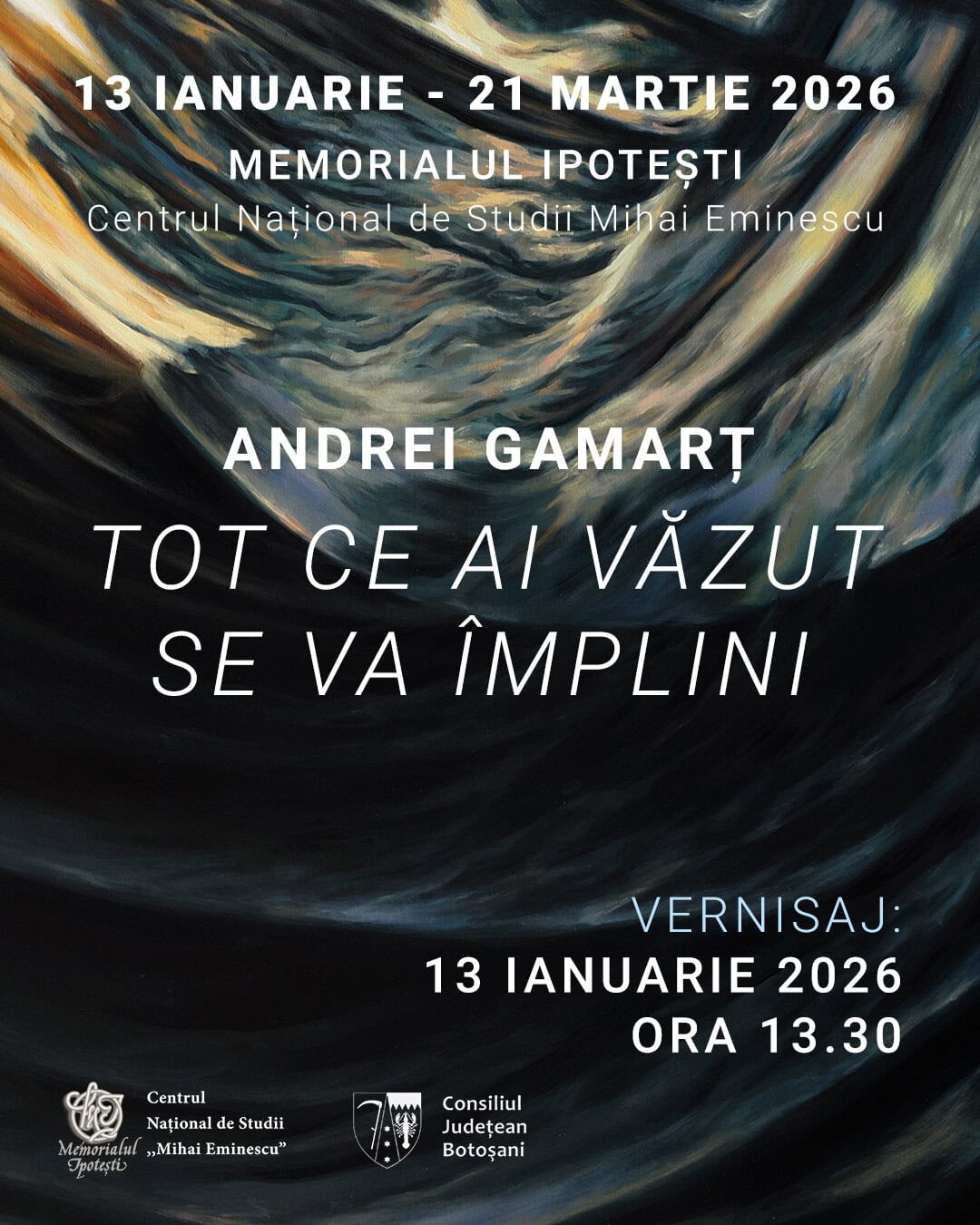 Expoziție inedită la Memorialul Ipotești: Andrei Gamarț aduce arta contemporană la Botoșani