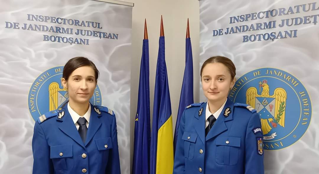 Suflu nou la Jandarmeria Botoșani: Două tinere au îmbrăcat uniforma