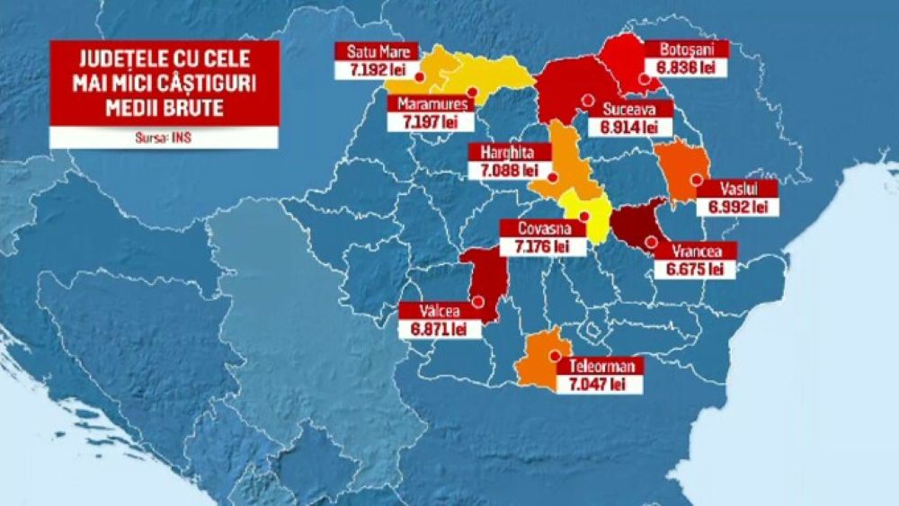 Nu s-a schimbat nimic: Botoșaniul, printre județele cu cele mai MICI salarii  - UNDE se câștigă cel mai bine 
