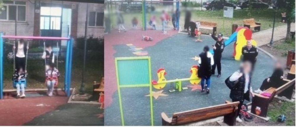 Două mămici amendate în parc: CUM au fost surprinse pe camerele video