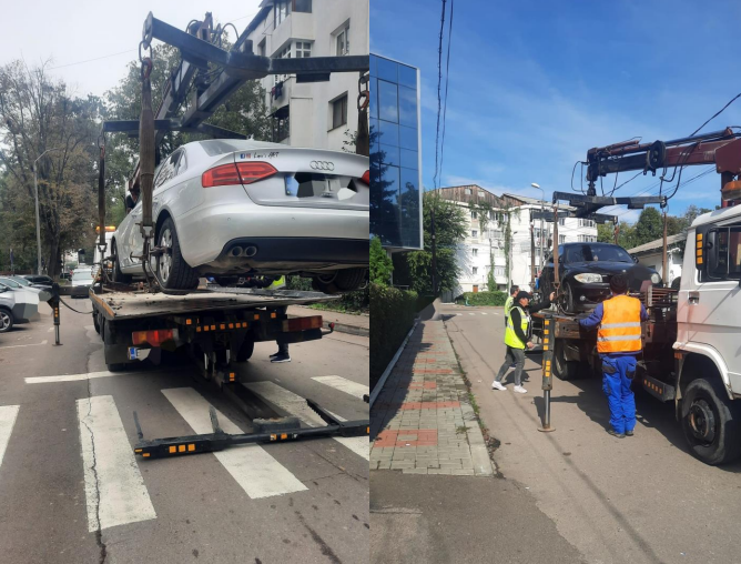 Roți blocate, mașini ridicate și șoferi sancționați de polițiștii locali în Botoșani