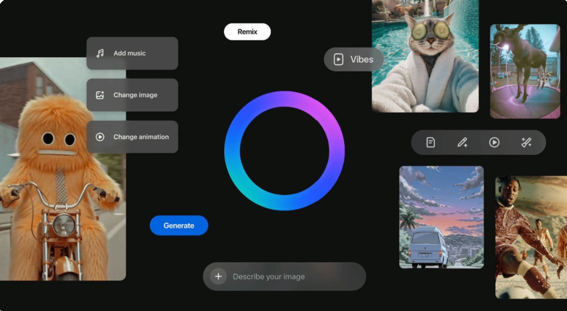 Meta lansează „Vibes”, un flux video dedicat conținutului generat de inteligența artificială