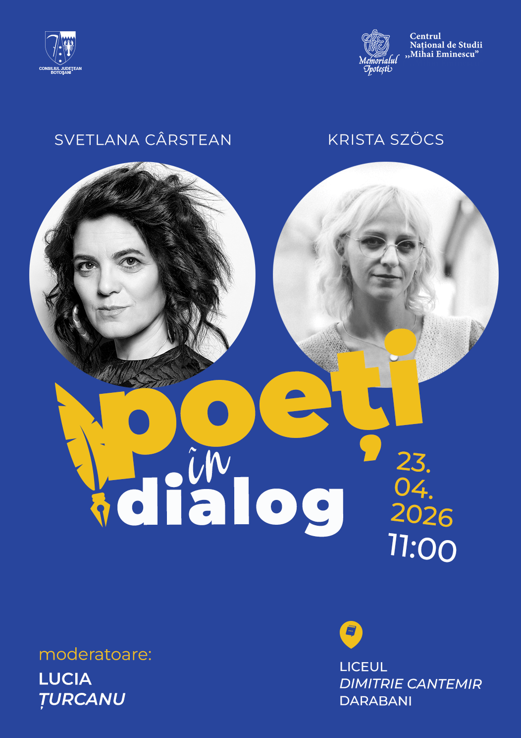 Dialog poetic la Memorialul Ipotești: două voci feminine, întâlnire specială la Darabani