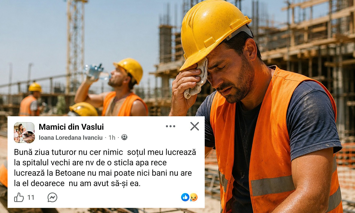 Muncitori lăsați fără apă pe caniculă, pe șantierul unui spital din zona Moldovei