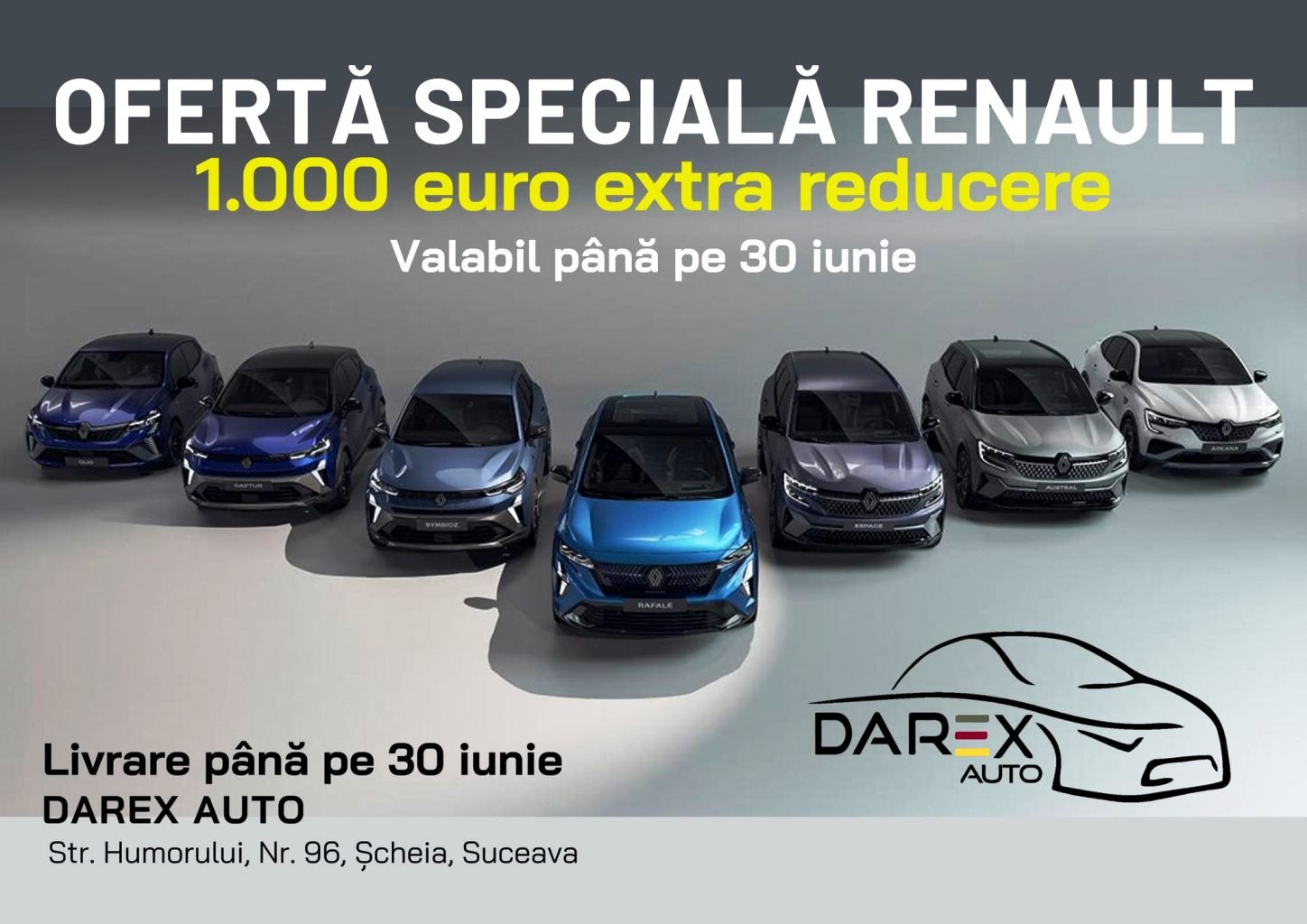 Ofertă exclusivă la Darex Auto: Automobile Renault cu 1.000 de euro reducere suplimentară 