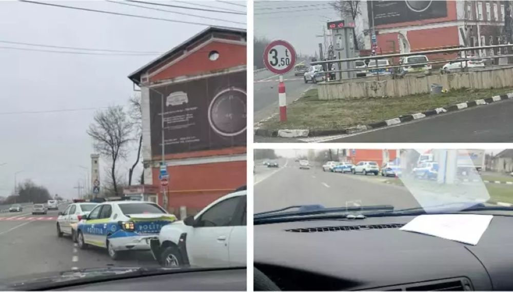 Accident cum rar se poate vedea: CUM au reușit trei mașini de poliție să se izbească în drum spre o „misiune”