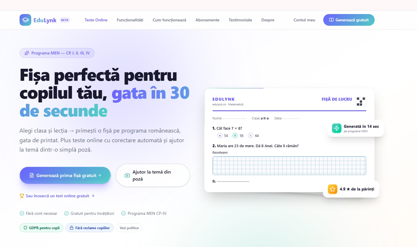 Cine n-a stat seara să caute o fișă de lucru pentru copil? O platformă făcută la Botoșani rezolvă asta în câteva secunde