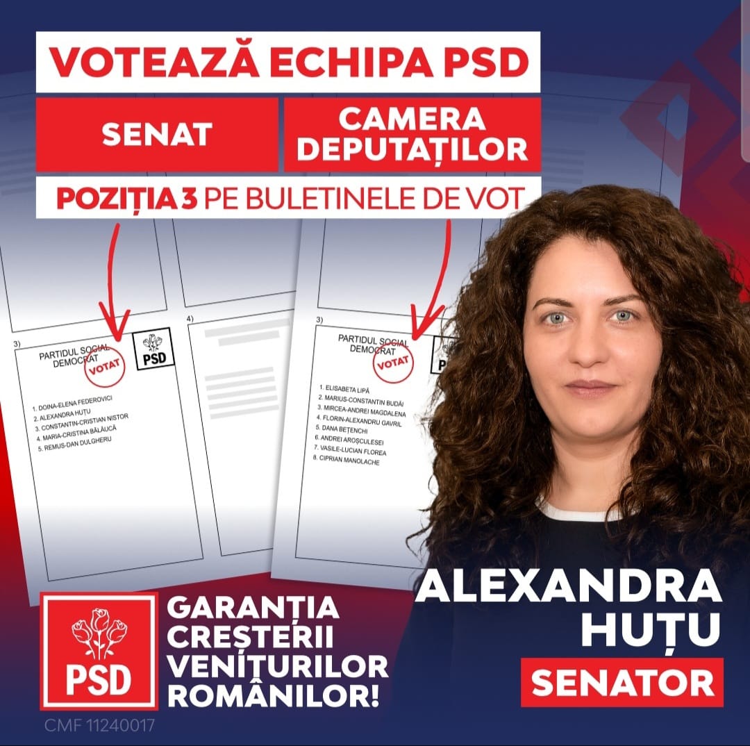 Alexandra Huțu, candidat PSD Senat: Avem cele mai multe programe pentru susținerea familiilor și copiilor, dintre toate partidele
