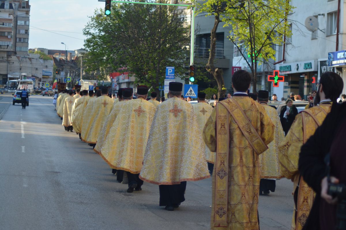 Pelerinaj cu moaștele Sfântului Gheorghe pe străzile municipiului – TRASEUL 