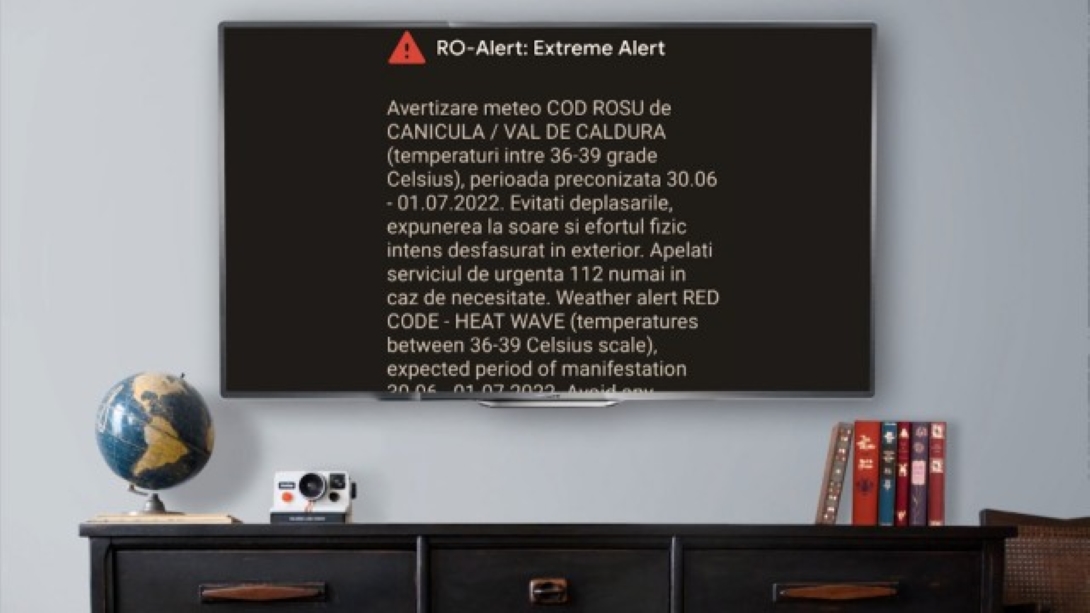 Mesajele RO-ALERT ar putea fi trimise și pe televizor, e-mail și SMS