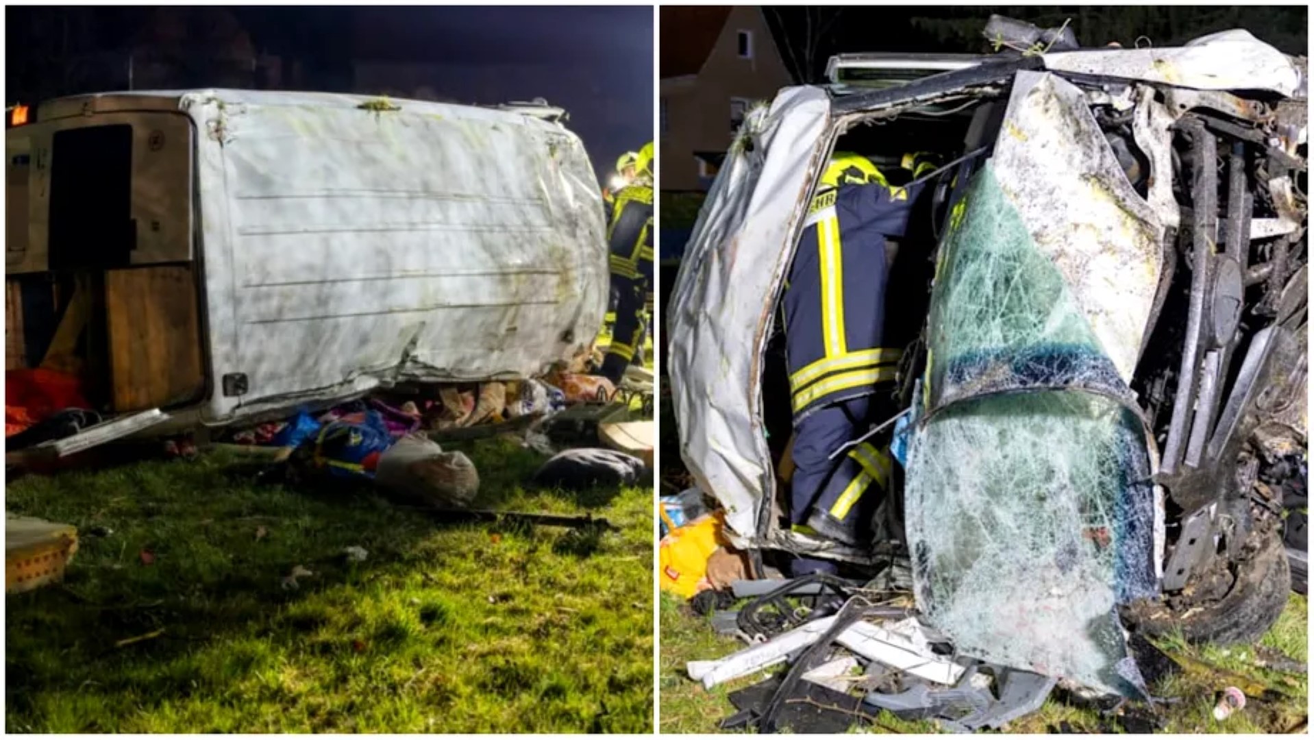 Un microbuz plin cu români s-a răsturnat în Germania, bărbat de 47 de ani mort și alți opt răniți