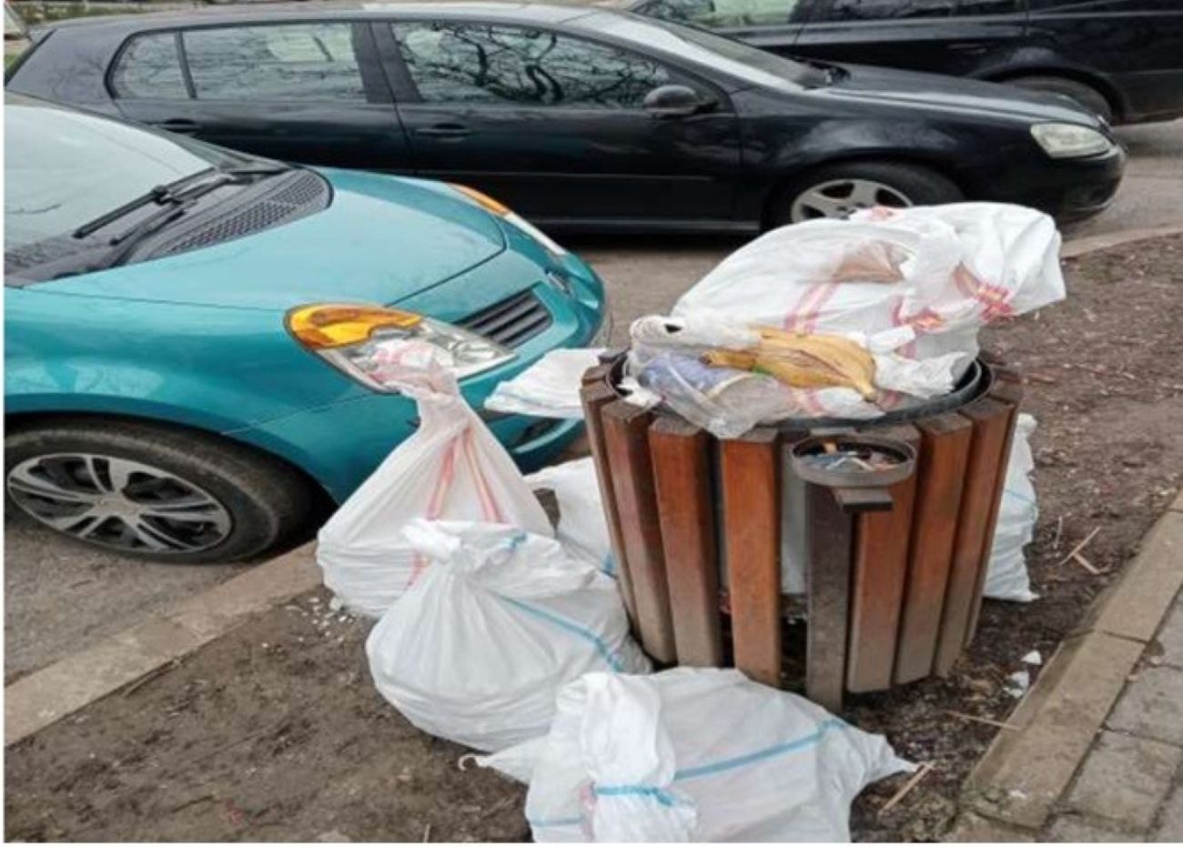saci de gunoi lasati la cosurile stradale.j