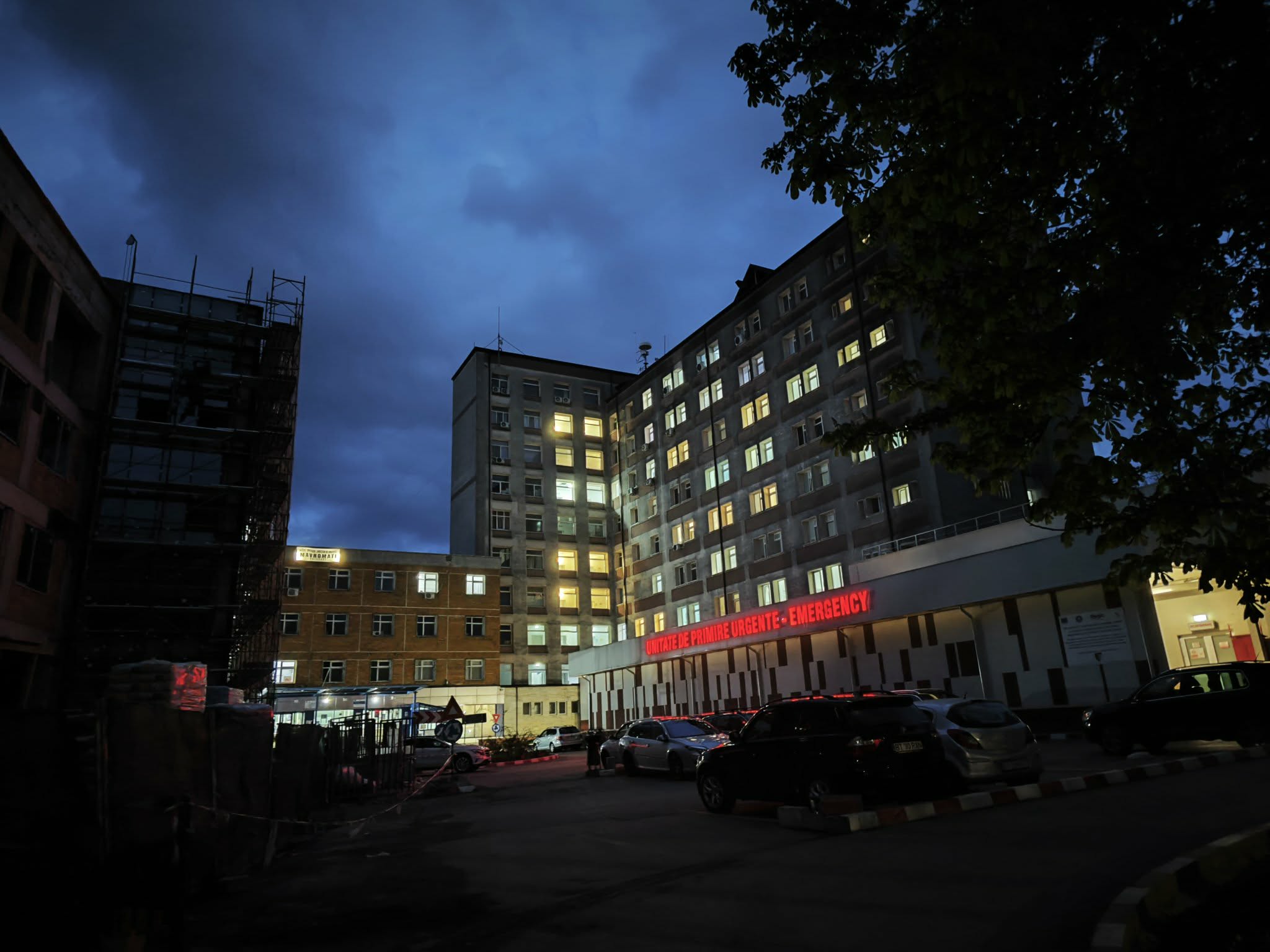 sofer dus cu politia la spital
