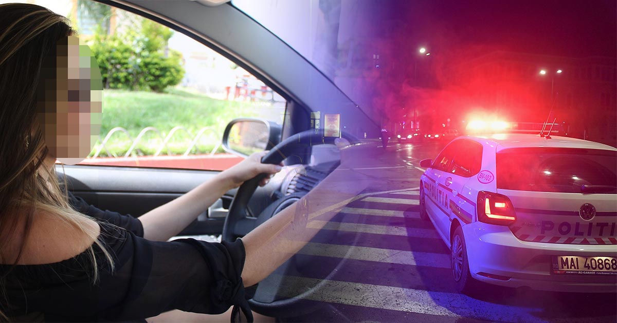 O tânără de 28 de ani dată jos din mașină de polițiști 