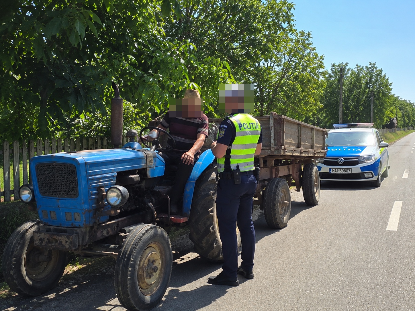 tractorist oprit de politie