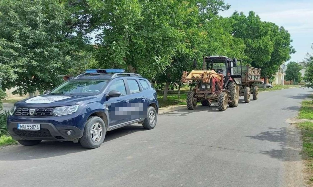 tractorist oprit la control