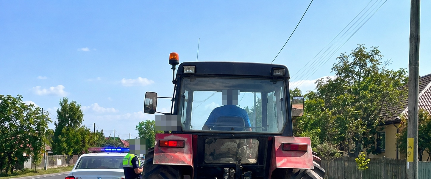 tractorist oprit la control.