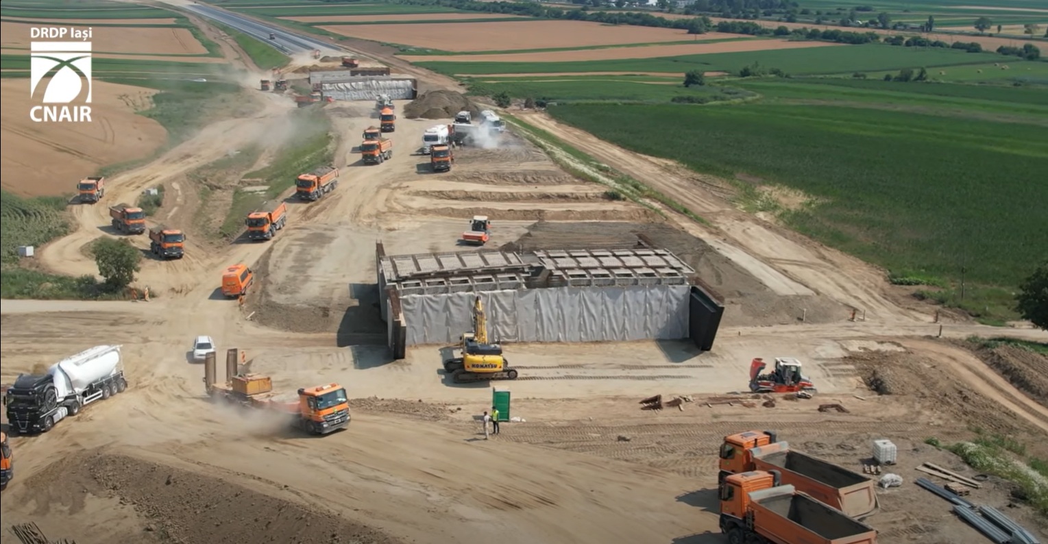 4.000 de muncitori și peste 600 de utilaje pe Autostrada Moldovei – VIDEO 