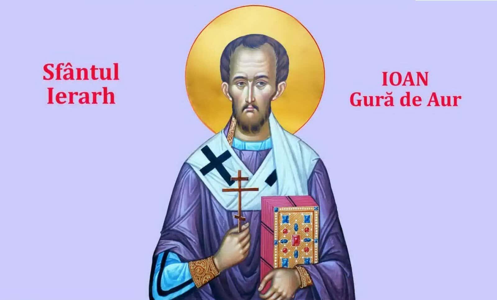 Zi de sărbătoare în calendarul ortodox: Sfântul Ioan Gură de Aur, pomenit pe 13 noiembrie