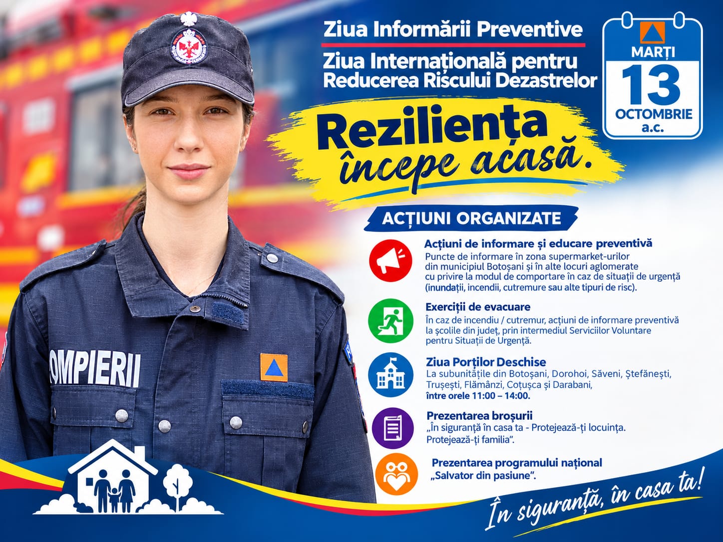 Pompierii botoșăneni își deschid porțile și ies în zonele aglomerate ale orașului 